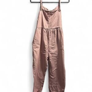 Pink linen overalls Lemon and Lacy‎ Medium Women's EUC lightweight